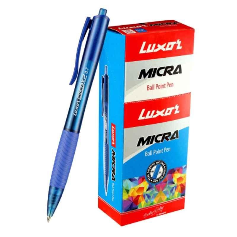 Luxor Micra Ballpoint Blue Plastic Ball Point Pen, 2012 (Pack of 500)
