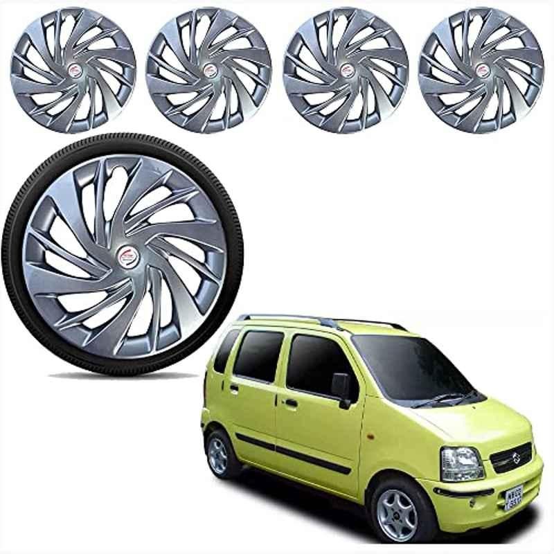 Auto Pearl 4 Pcs 13 inch ABS Silver Car Wheel Cover Set for Maruti Suzuki WagonR 2003