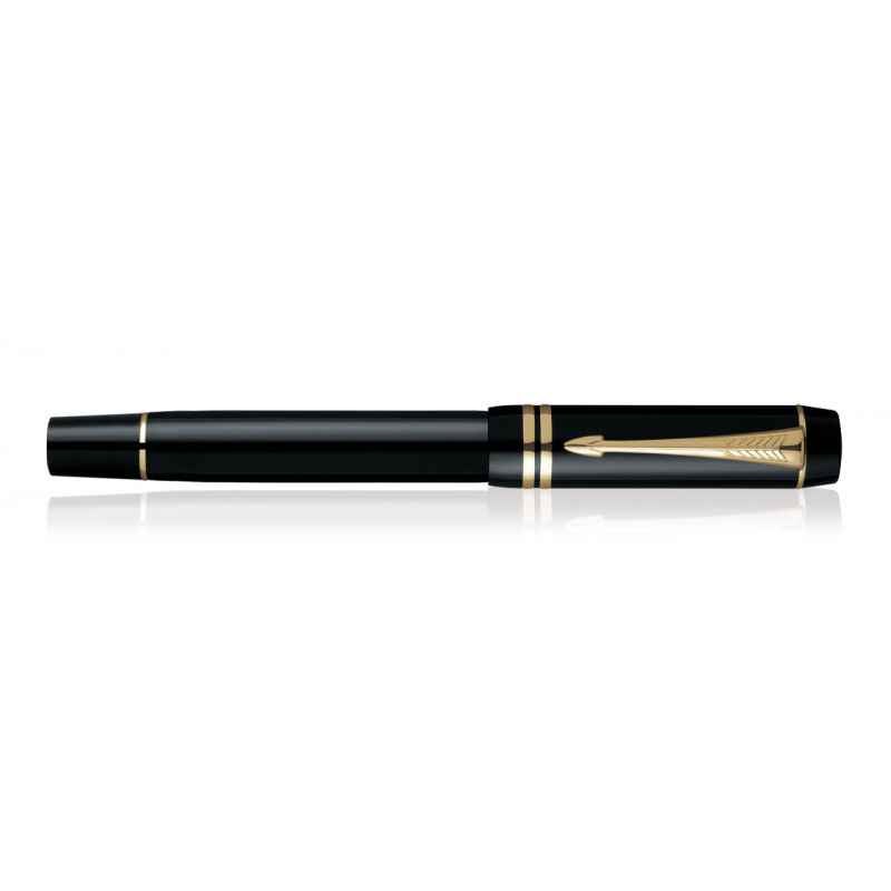 Parker Duofold Black Centennial xxlarge Nib Gold Trim Fountain Pen, 9000023710