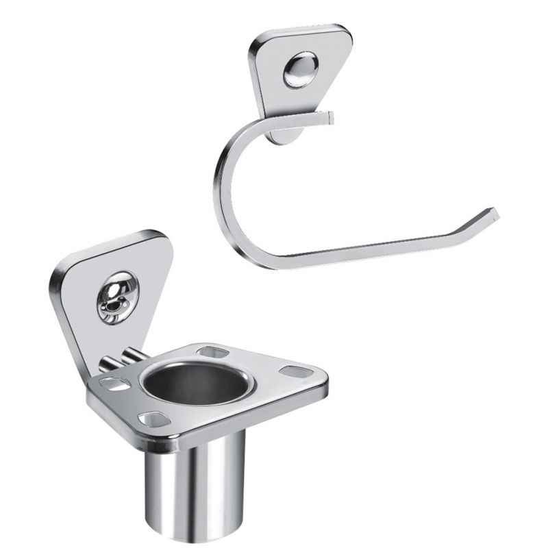 Abyss ABDY-0841 Glossy Finish Stainless Steel Tooth Brush Holder & Towel Ring Combo