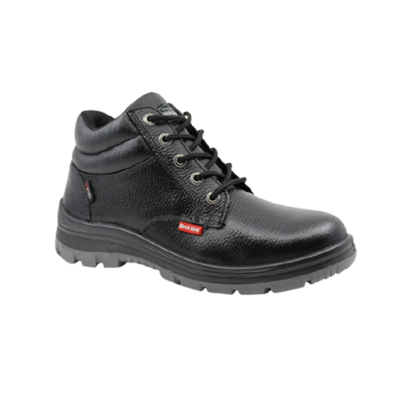 Blacksteel BS 9043 Leather Steel Toe Black Work Safety Shoes, Size: 12