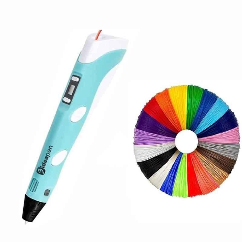 3Idea 3D  Blue Pen & 5m 1.75mm 16 Multicolor PLA Filaments Combo