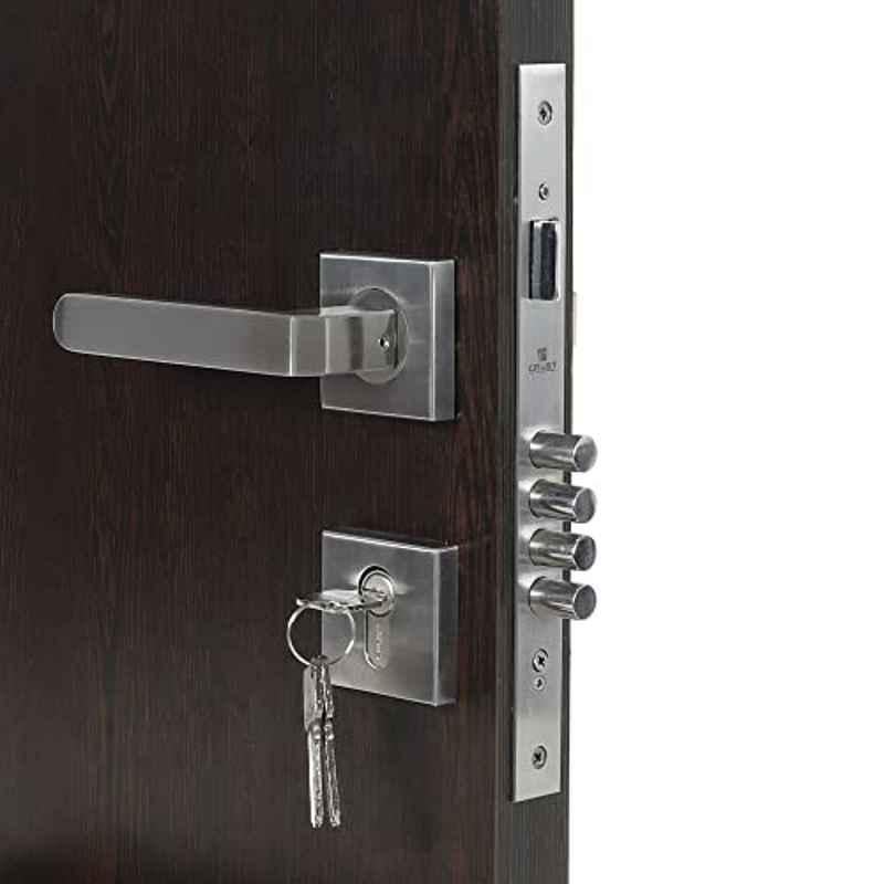 Handle Waala Rose LB303-R-BSK Stainless Steel Silver Both Side Key Mortise Door Lock Set