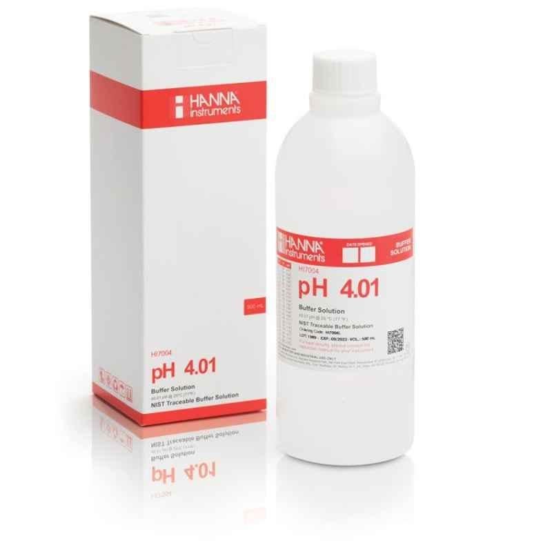 Hanna 500ml pH 4.01 25 degree C Calibration Buffer Solution, HI7004L