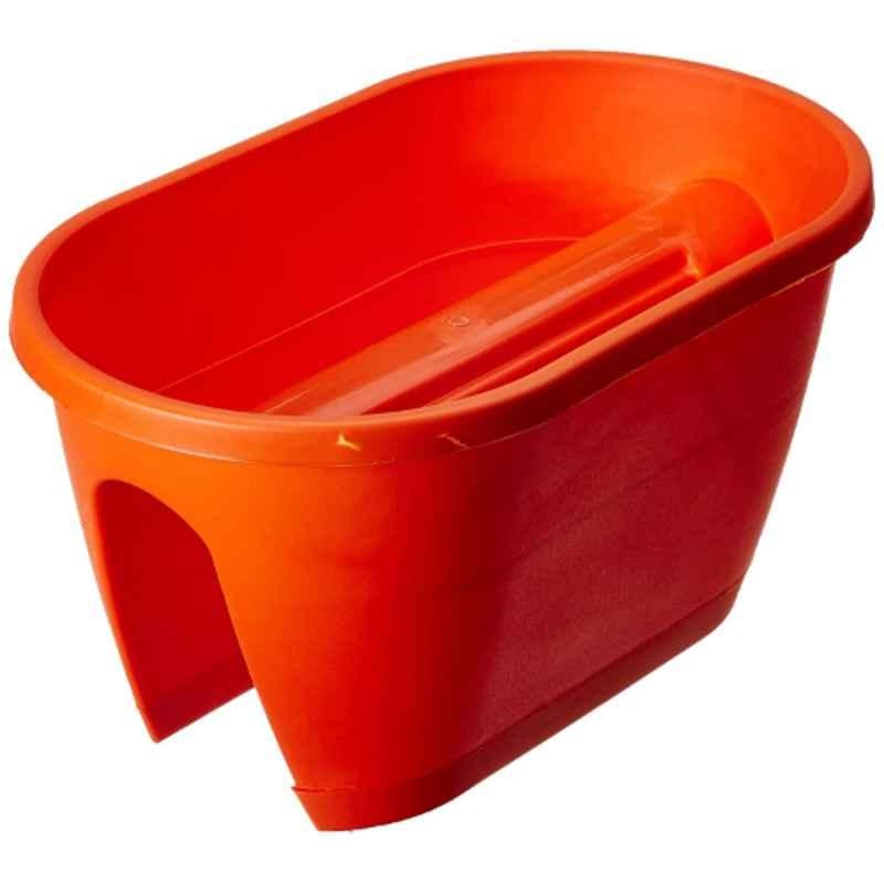 Gardens Need 50x30x27cm 20 inch Big Rectangular Railing Orange Pot Set, (Pack of 2)