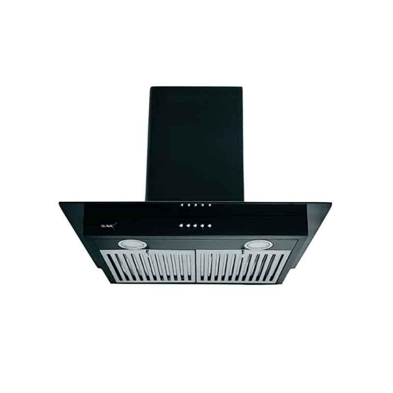 Ruwa 60cm Stainless Steel Wall Mounted T-Shape Black Kitchen Chimney, OSCAR-BLACK-60