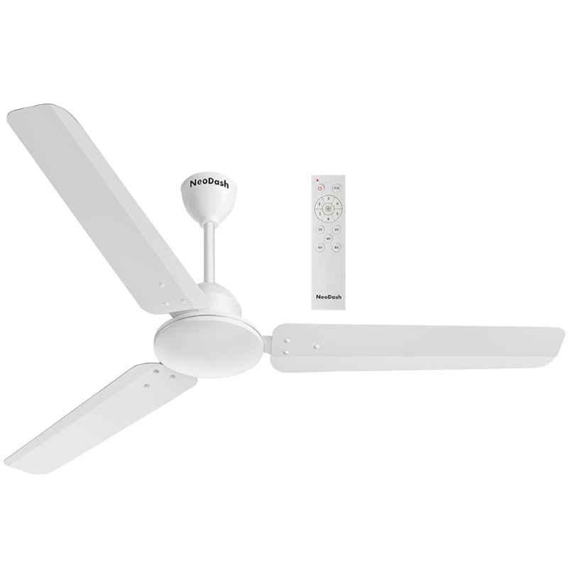 NeoDash EXA 28W White 5 Star BLDC Ceiling Fan with Remote Control & 3 Years Warranty, ND-ADEX-1200-WH, Sweep: 1200 mm