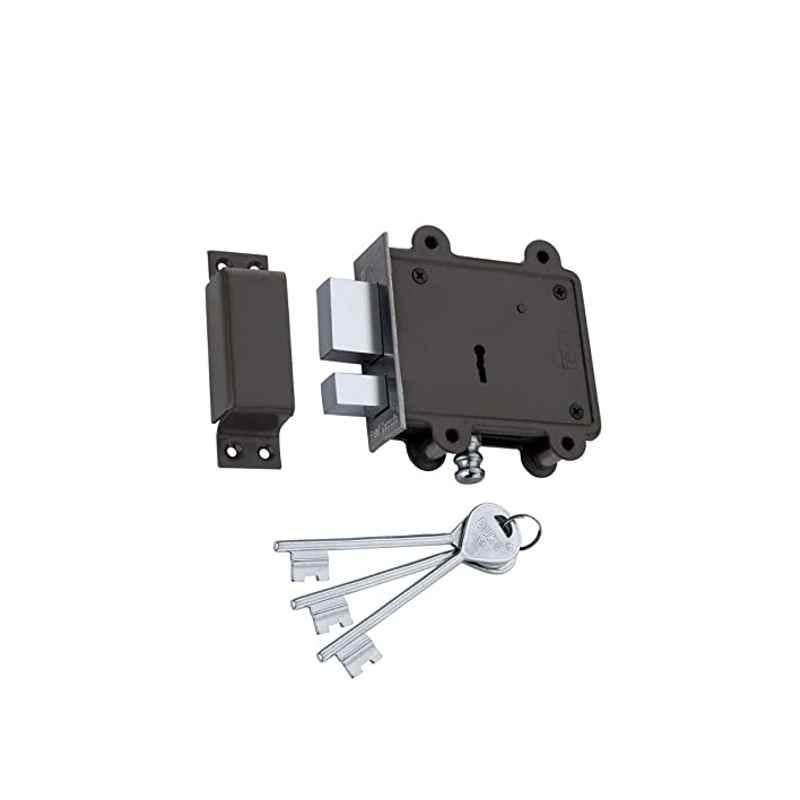 Duke Alloy Steel Grey Chrome Finish Main Door Lock with 3 Keys, DL2003