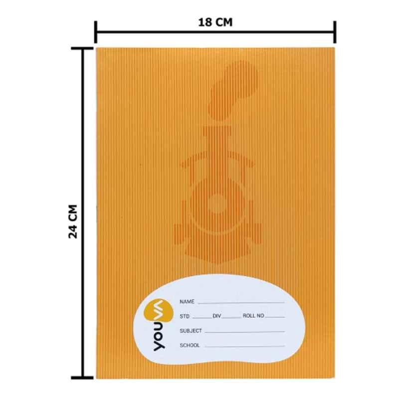 Navneet Youva Jumbo Size 124 Pages Assorted Design Brown Soft Bound 1 Side Ruled & 1 Side Plain Notebook, 23331 (Pack of 12)