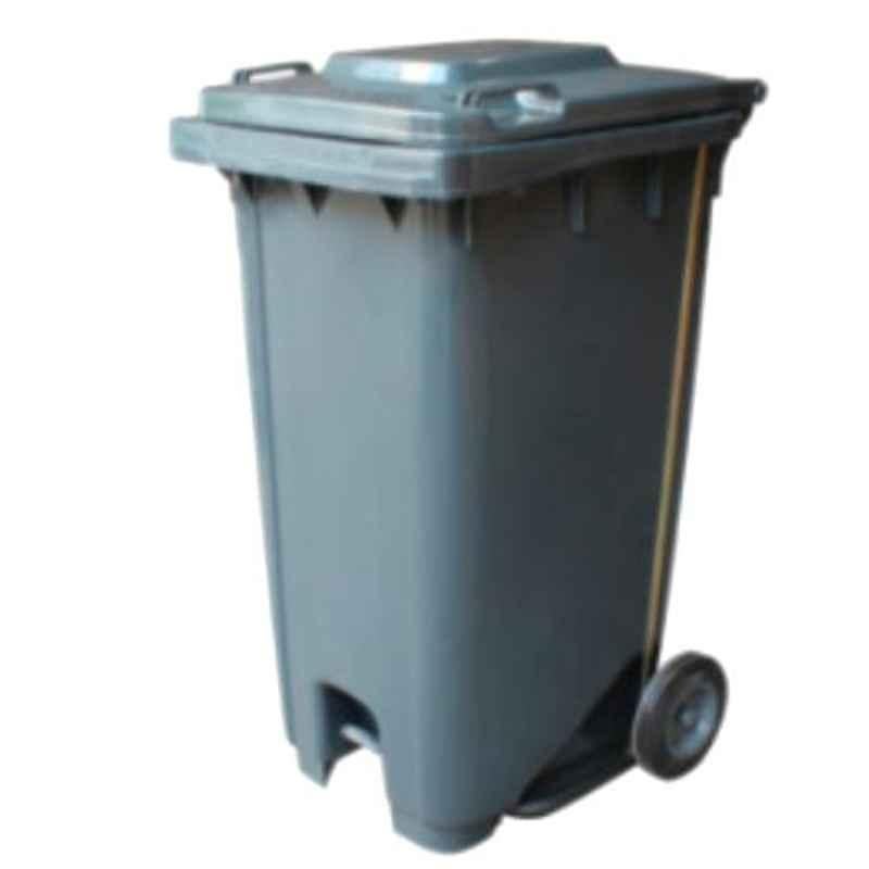 Delta Solutions 110L Plastic Red Litter Dome Dustbin (Pack of 2)