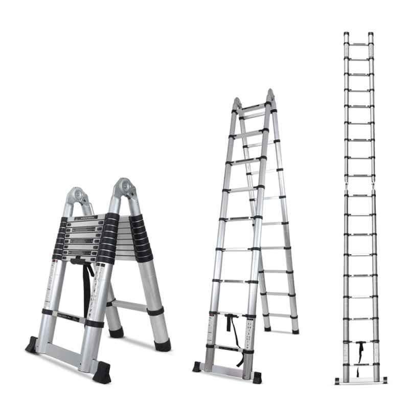 Corvids 18 Step 19ft Aluminium A Type Telescopic Ladder, CALT-D56