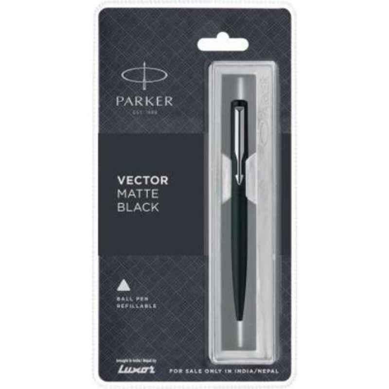 Parker Blue Ink Vector Matte Black CT Ball Pen