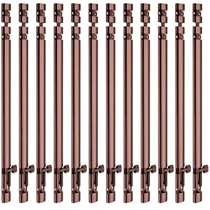 Screwtight Xylo 10 inch Aluminium Rose Gold Finish Tower Bolt, XYLO-RG-10IN-12 (Pack of 12)