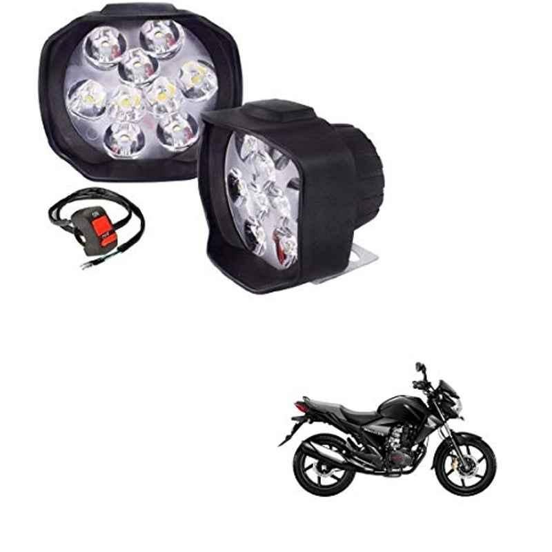 Kozdiko 2 Pcs Sheen 15W 9 LED 6000k Transformer Bumble Bee Style LED Fog Light Set for Honda CB Unicorn, koz_81281