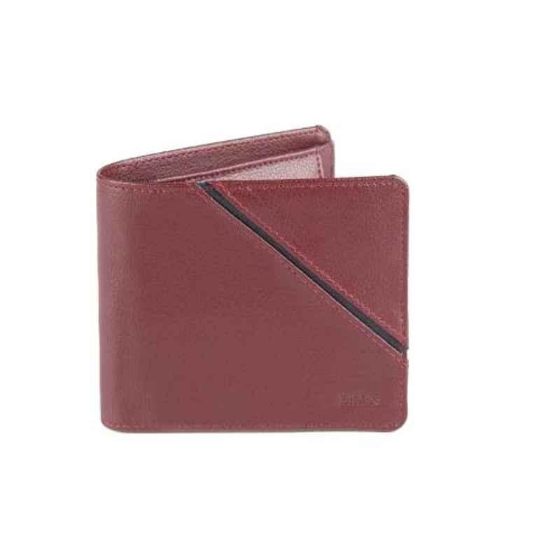 Elan 11x3x9cm 8 Slots Maroon Bifold Coin Pouch Wallet with Flap, EFW-5107-MR