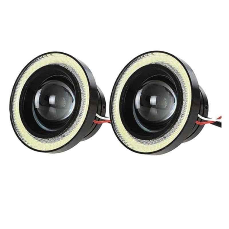 Love4ride 2 Pcs 15W Aluminum Angle Eye LED Cob Bike & Car Head Light Projector Set