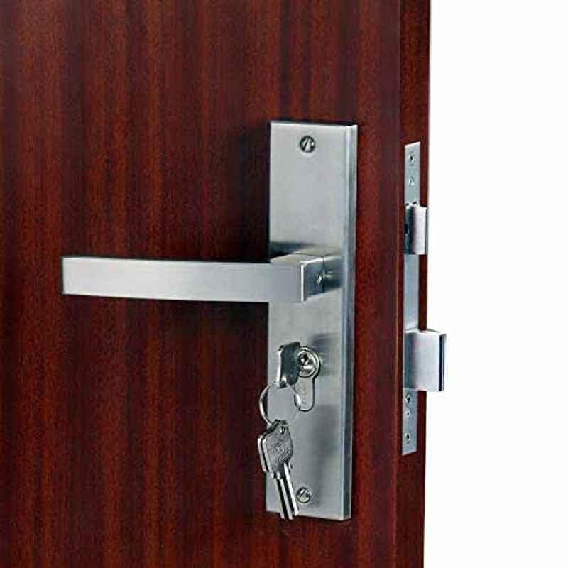 Homexpert MG308 8 inch 60mm Stainless Steel Satin Finish Cylindrical Plate One Side Key Mortise Door Lock Set