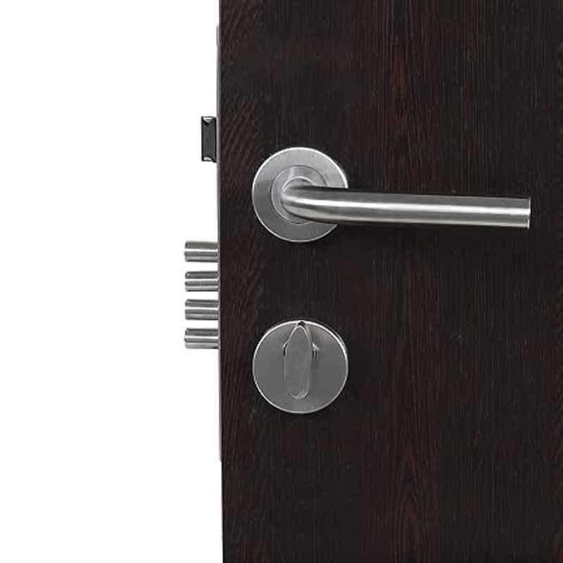 Handle Waala Rose MG1106-R-OSK Stainless Steel Silver One Side Key Mortise Door Lock Set
