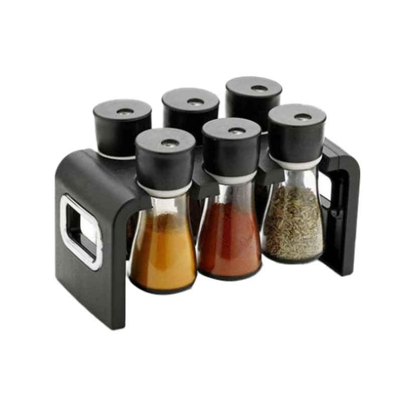 DeoDap 6 Pcs Plastic Multipurpose Spice Rack Set, 0100