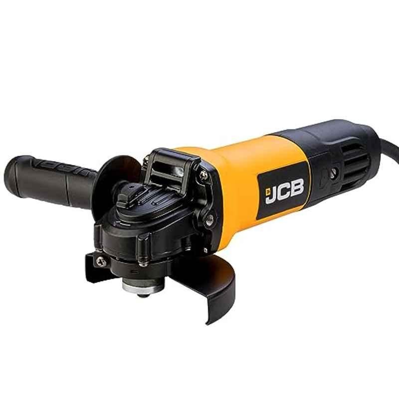 JCB 750W 4 inch Yellow & Black Angle Grinder with 2 Way Handle, M10 Spindle & Adjustable Guard, JCB-AG750-EM-S