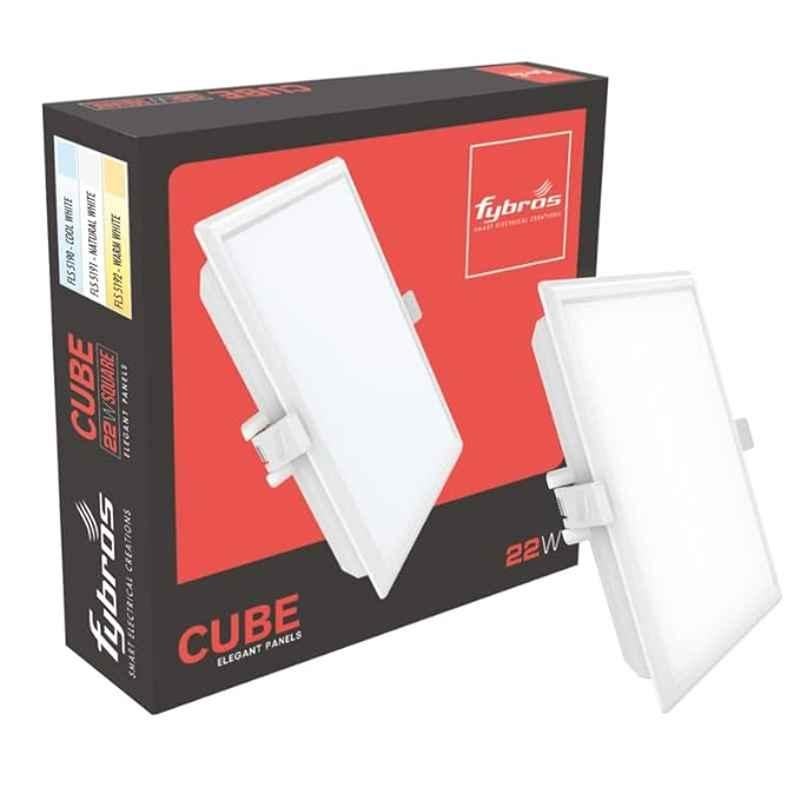 Fybros Cube 22W Polycarbonate Natural White Square Sleek LED Panel Light, FLS5191A