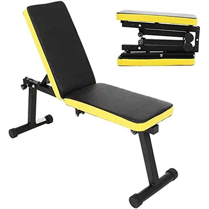 Allyson 200kg Iron Black & Yellow Folding Dumbbell Bench