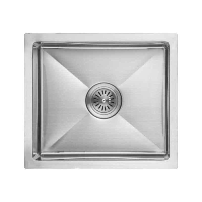 Neelkanth Handmade 458x407mm Stainless Steel Single Bowl Matt Kitchen Sink, NKR-HM10-SB01