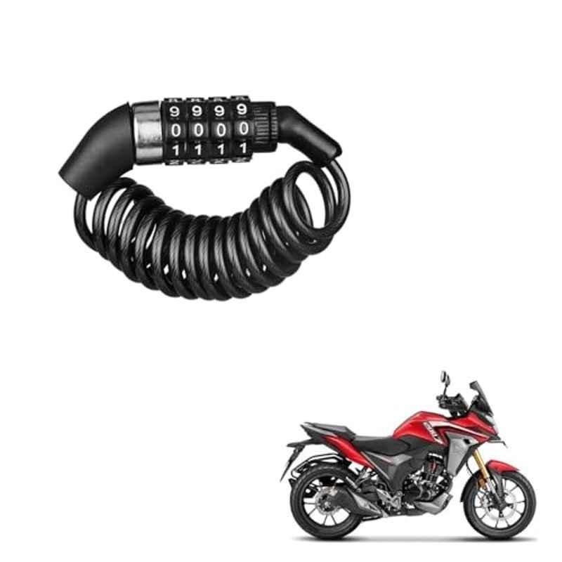 Kozdiko Plastic Black Resettable Password Multi-Use Cable Lock for Honda CB 200x