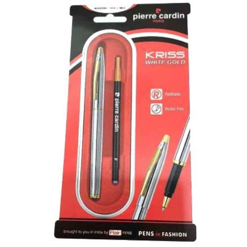 Pierre Cardin Blue Ink Kriss White Gold Exclusive with Gold Parts Roller Ball Pen