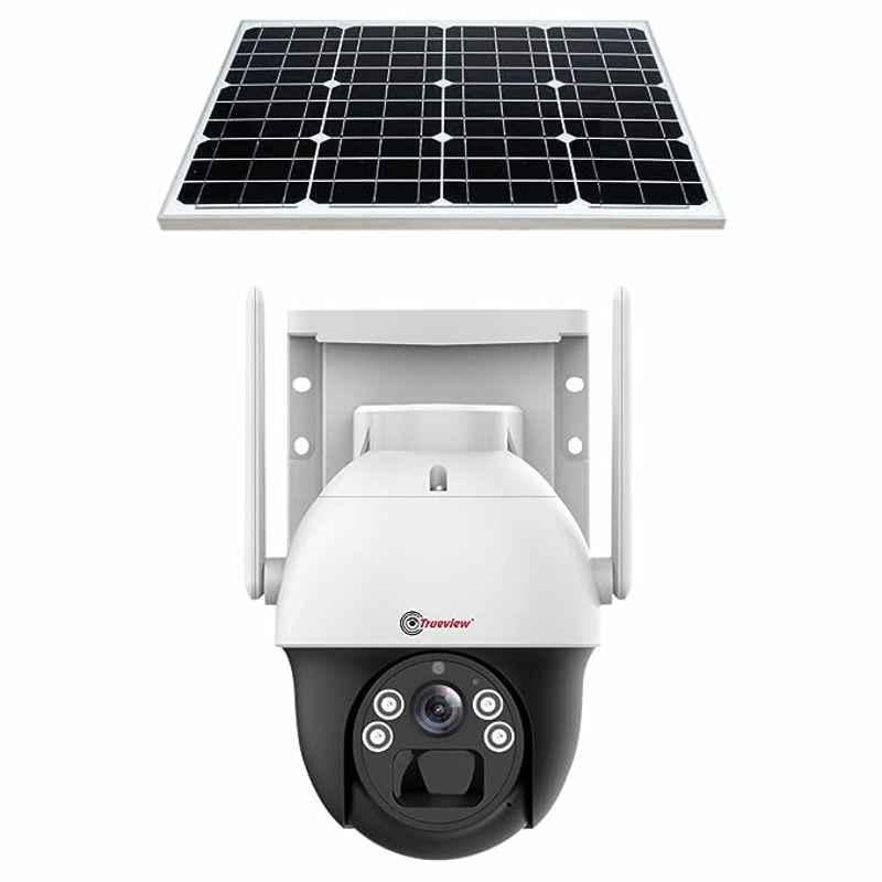 Trueview T18149 4G Sim 4Mp PTZ Solar Powered CCTV Security Camera with Solar Panel, Surveillance for Agriculture, Remote Area & Construction Site