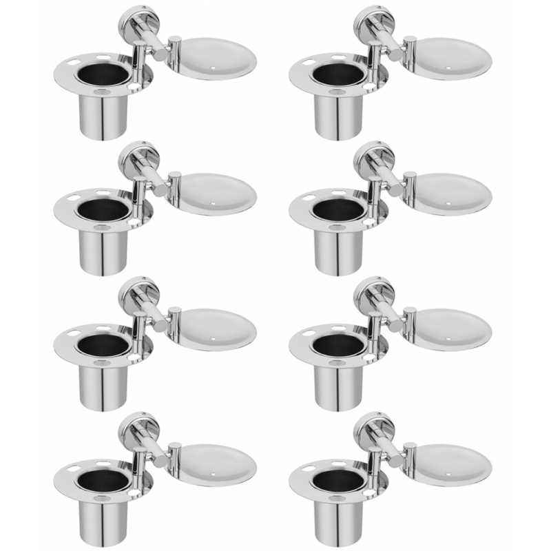 Abyss ABDY-1644 Chrome Finish Stainless Steel Soap Dish & Brush Holder (Pack of 8)