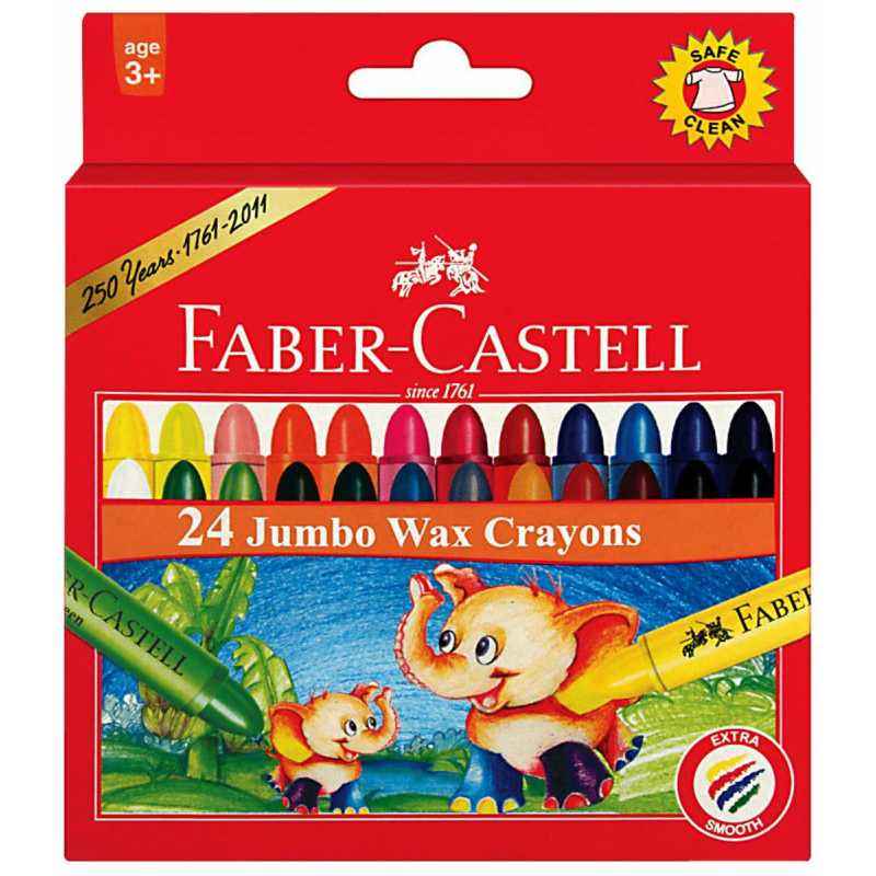 Faber-Castell 24 Shades Jumbo Wax Crayons Set, 120039