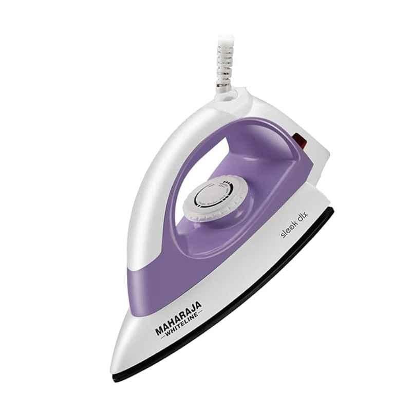 Maharaja Whiteline Sleek DLX 1000W Pastel Violet & White Dry Iron, DI-130 (Pack of 4)