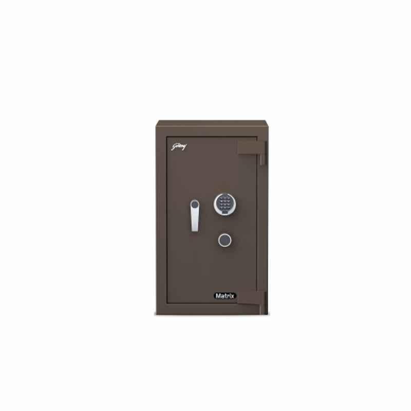 Godrej Matrix 3016 V5 EL 94 Liters Coffee Brown Digital Lock + Key Lock Fire Resistant  Digital Safe Locker with Master Password (Tijori)