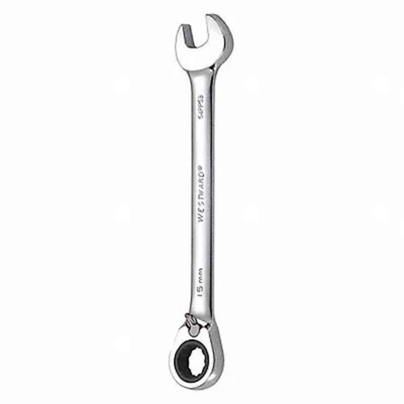 Westward 7-7/8 inch Alloy Steel Chrome Ratchet Wrench, 54PP53
