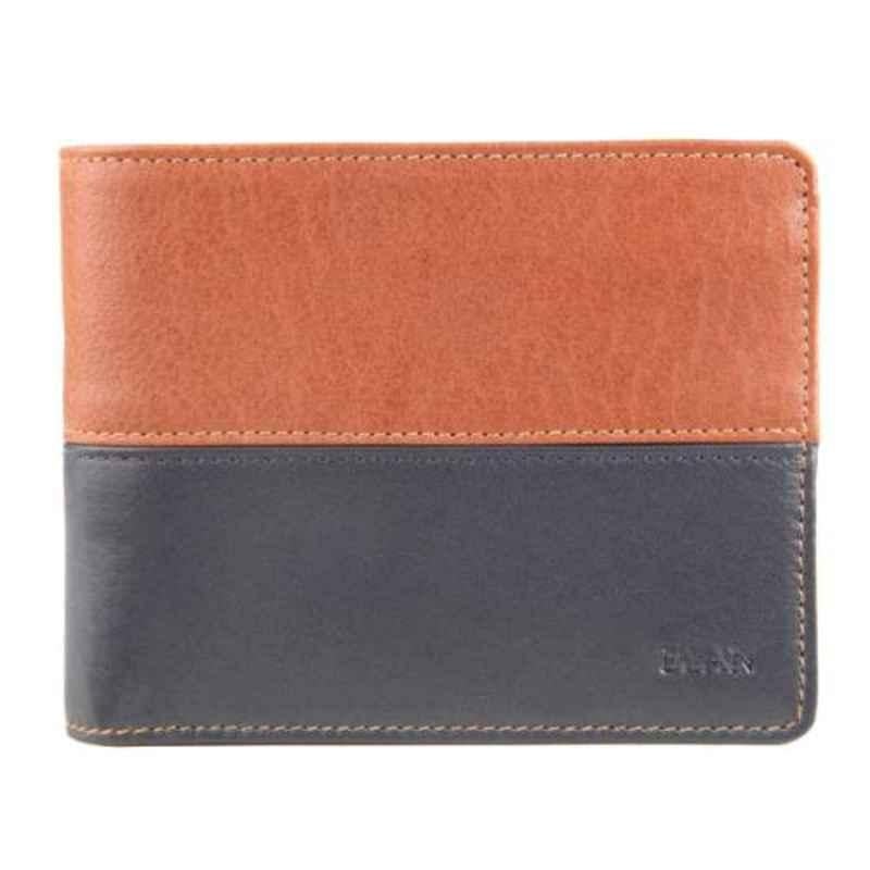 Elan 11x2.7x9cm 12 Slots Leather Blue Bifold Card Wallet with Flap, EI-1364-BU