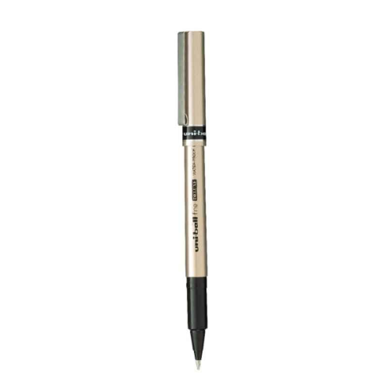 Uniball UB 177 0.7mm Black Fine Deluxe Roller Pen with Blister Packaging (Pack of 4)