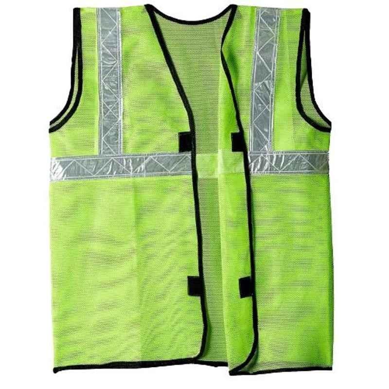 RPES Green Polyester Safety Jacket with 2 inch Reflective Tape (Pack of 12)