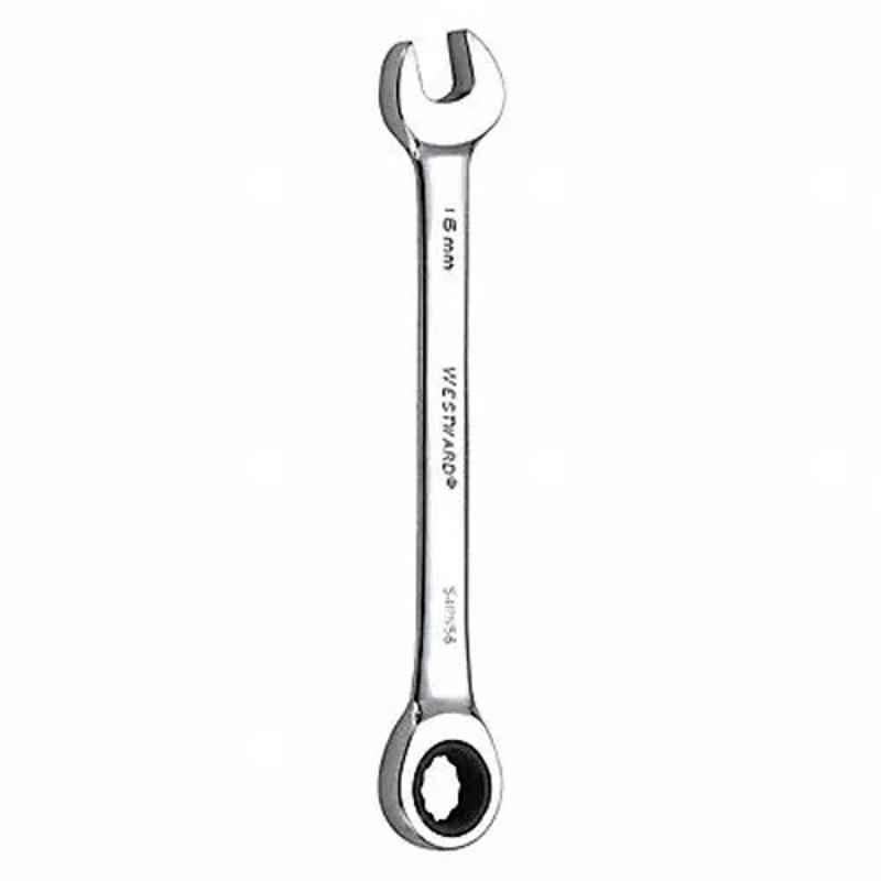 Westward 8-1/8 inch Alloy Steel Chrome Ratchet Wrench, 54PN56