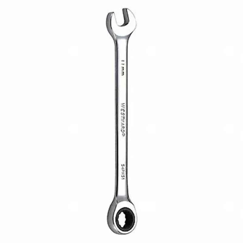 Westward 6-1/2 inch Alloy Steel Chrome Ratchet Wrench, 54PN51