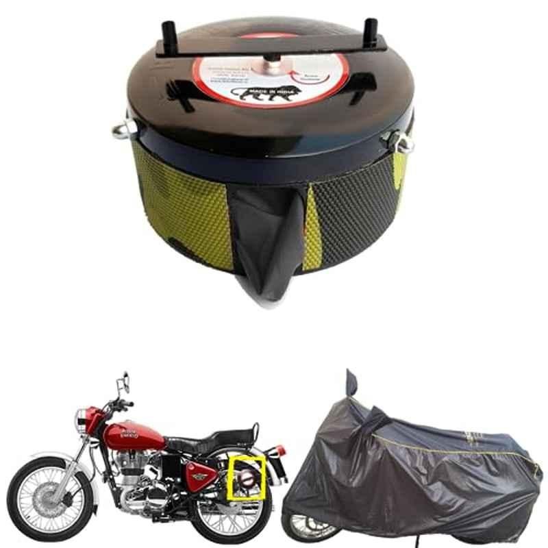 Bike Blazer Army Black Nylon Taffeta Universal Size Semi-Automatic Bike Body Cover for Royal Enfield Classic 350