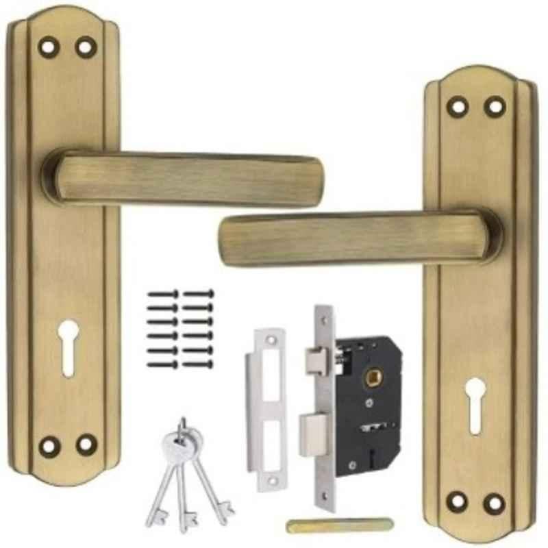MSP M-1728 Eco 7 inch Iron Antique Finish Mortice Door Handle Lock Set with 3 Keys, M-1728ANE7