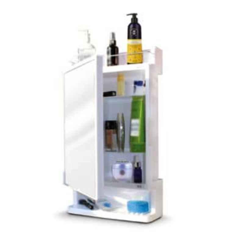 Branco 54x31x12cm Plastic White Bathroom Mirror Cabinet Rich Look with Mirror