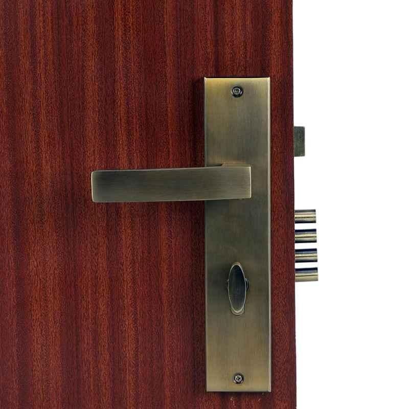 Handle Waala LB-10001 10 inch 60mm Stainless Steel Antique Brass Finish One Side Key Heavy Duty Mortise Door Lock Set