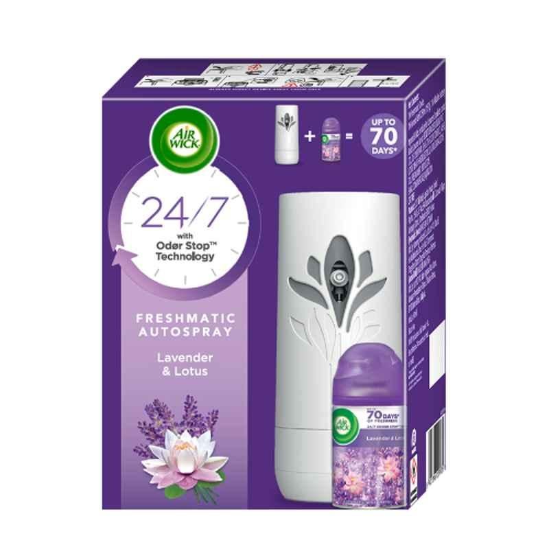 Airwick 250ml (Case of 6) Lavender & Lotus Freshmatic Automatic Air Freshener Refill & Machine, 3051862
