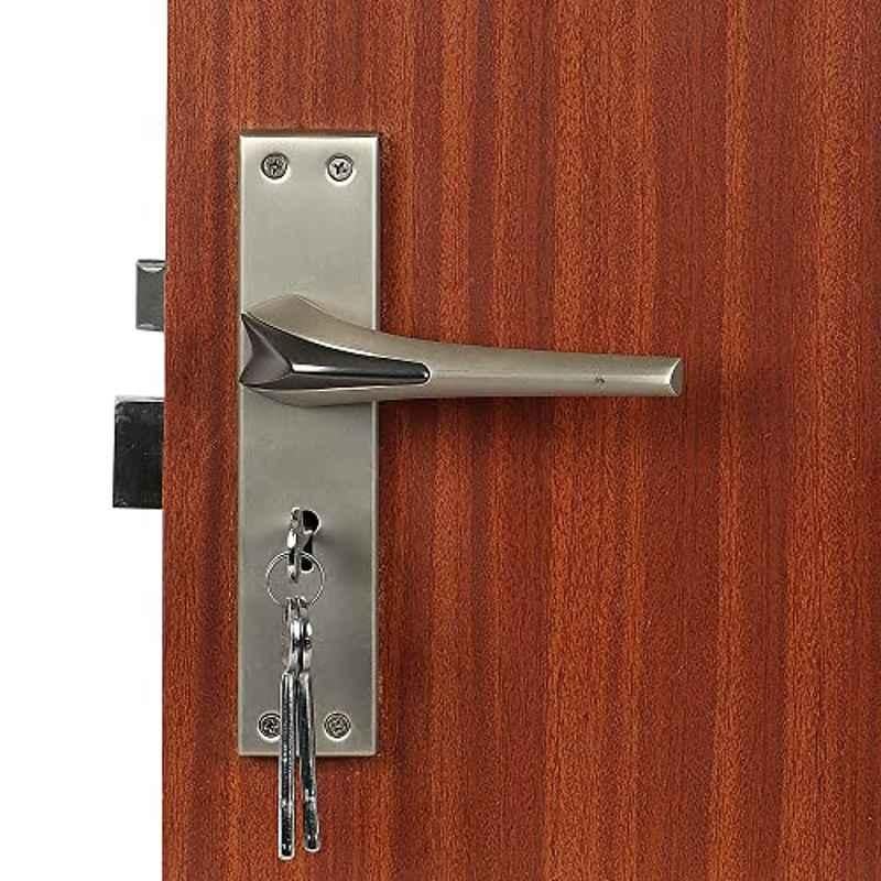 Voltizi 70mm â€ŽZinc â€ŽSatin Finish Mortise Door Long Keyed Lock Set for Main Door Long Keyed, CRZ017
