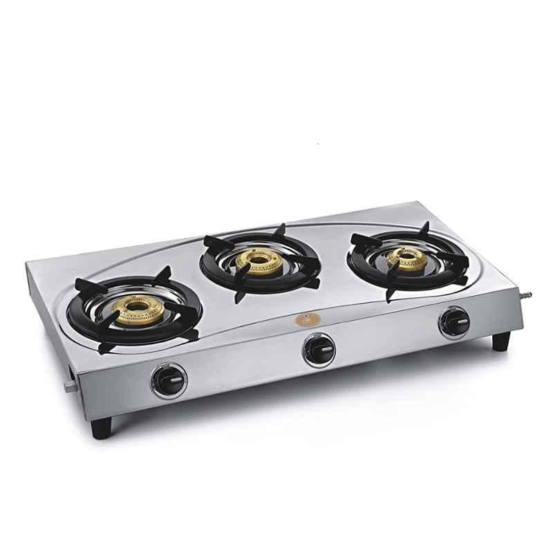 Ruwa Sun 3 Burner Stainless Steel Manual Gas Stove