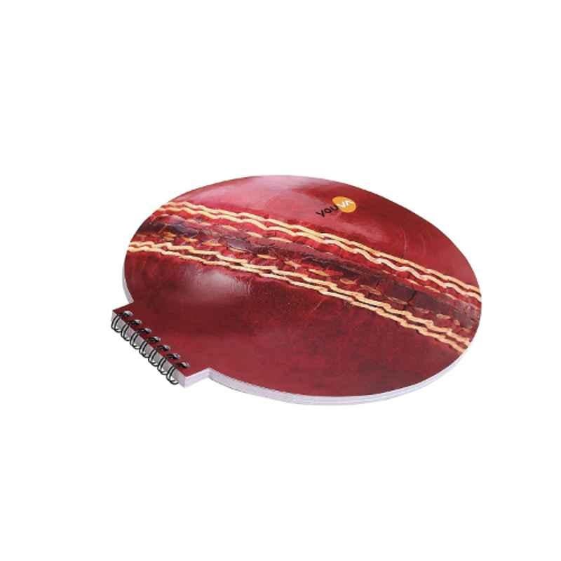 Navneet Youva 100 Pages Single Line Wiro Bound Cricket Ball Shaped Notebook, 23823
