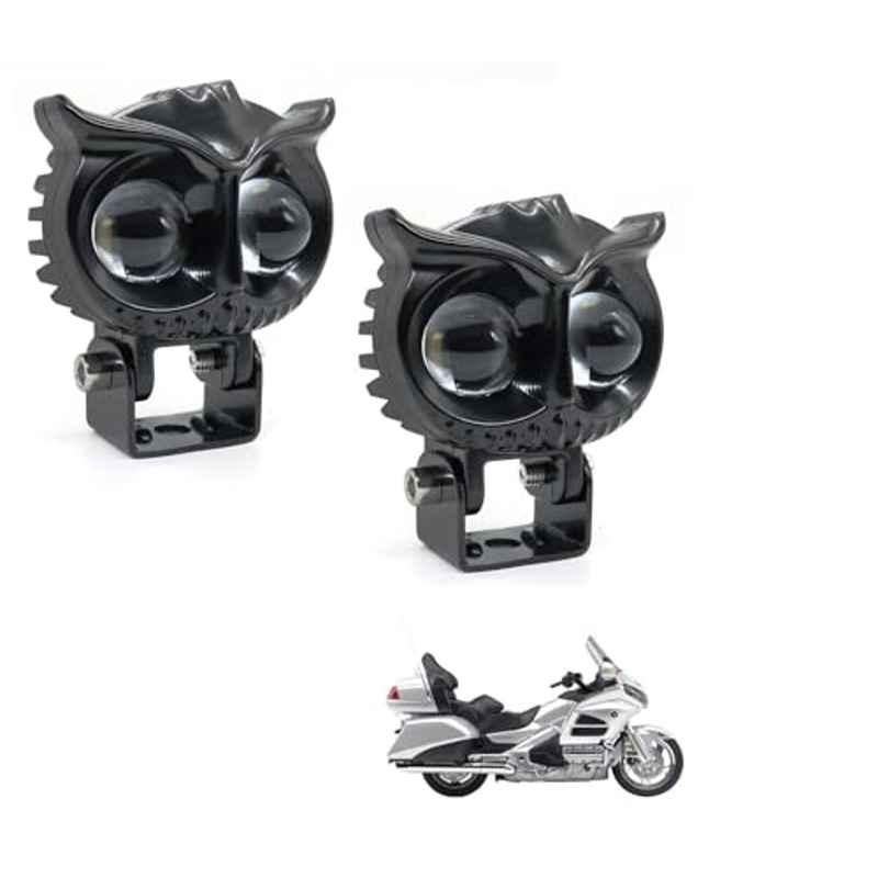 Kozdiko 2 Pcs Yellow & White Owl Eye Shape LED Amber Fog Light Set for Honda Gold Wing Gl 1800