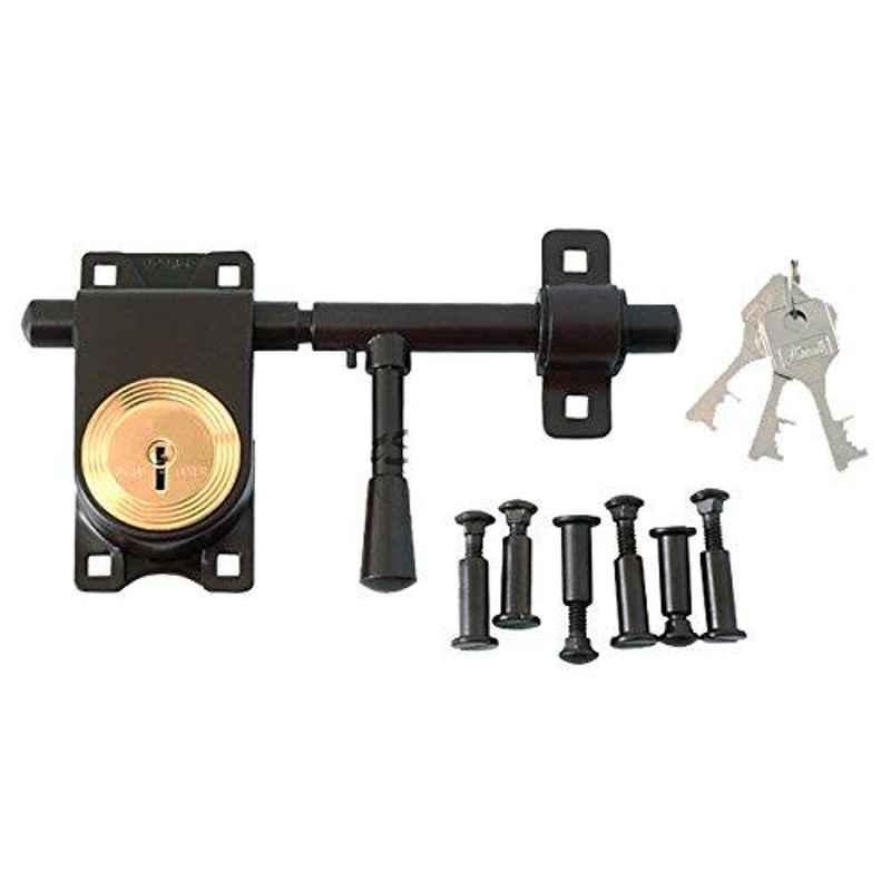 Smart Shophar 8 inch 3 Keys & 6 Bolt Link Rod Lock Brown Aldrop, L08-LRLS-08 (Pack of 2)